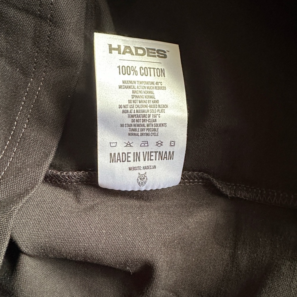 Hades Counterpart Polo Shirt Black Double Collar Silver Embroidered Logo NWT L - Picture 11 of 11